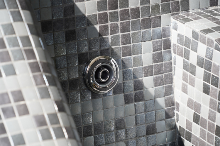 One Piece Luxury Tiled Spa Grey Tile Jets